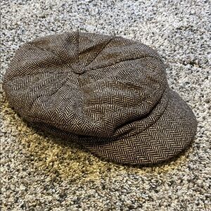 Obey Brown and Cream Herringbone Hat
